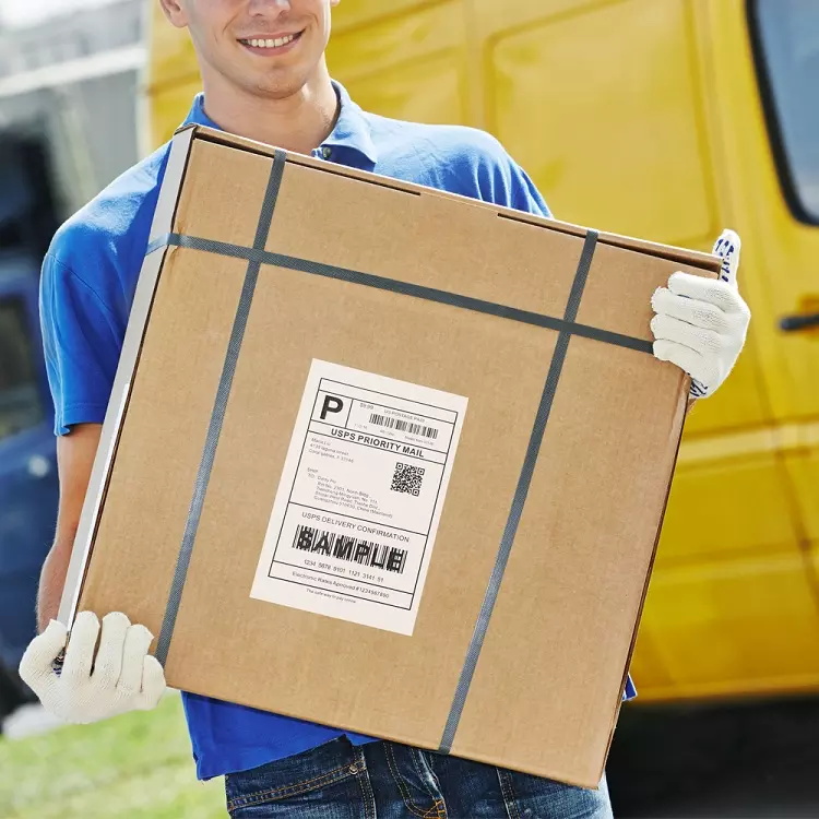 Rouleau d'autocollants de taille personnalisée d'étiquette thermique adhésive permanente de haute qualité rouleaux d'étiquettes thermiques directes vierges