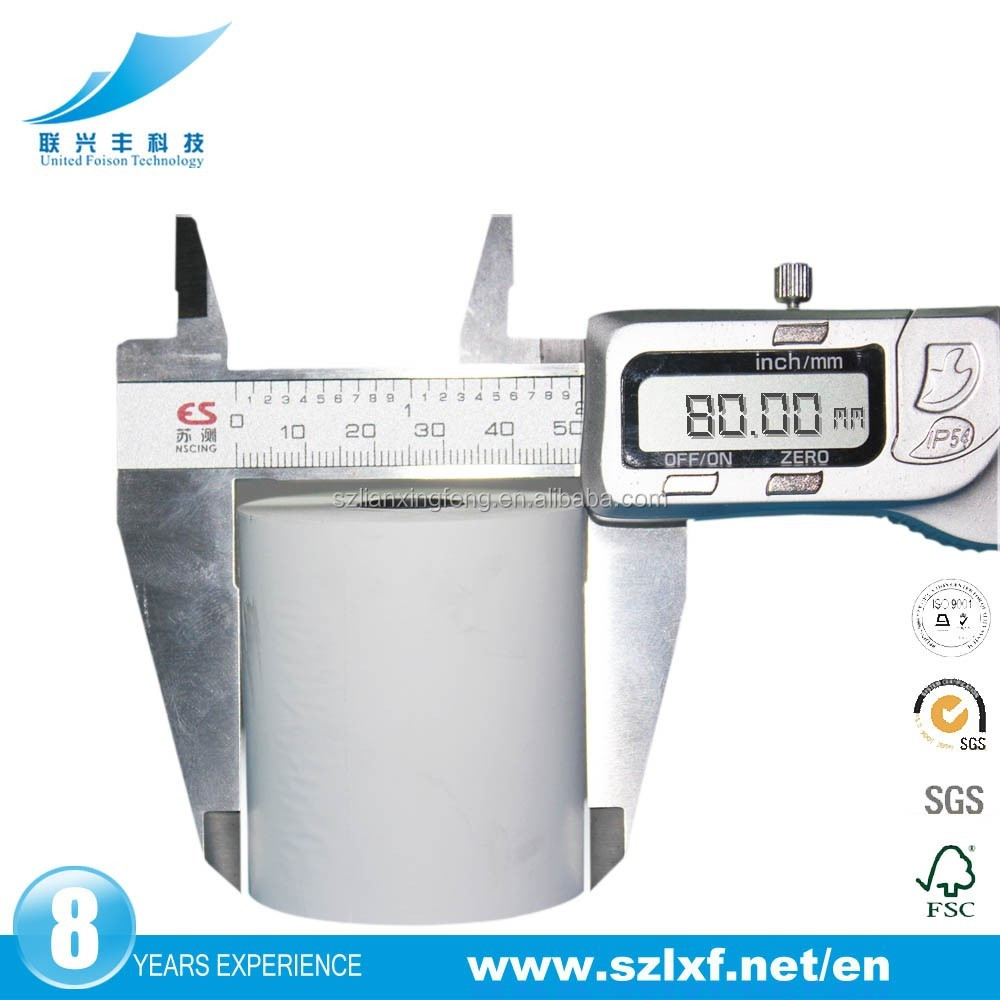Papier thermique direct sans BPA pour caisse enregistreuse 80x80, rouleau de papier thermique Pos avec noyau en papier