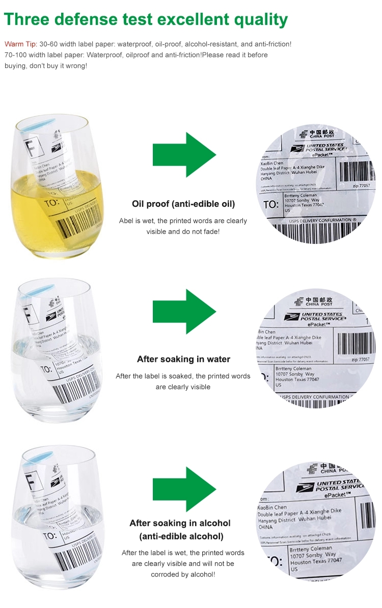 Rouleau de papier adhésif thermique personnalisé, étiquettes thermiques directes, 100x150, étiquettes d'expédition, impression de codes-barres