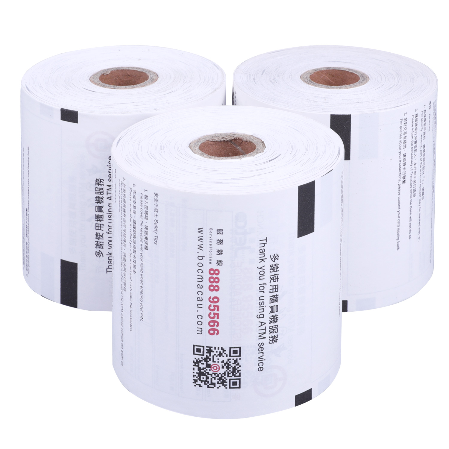 Diverses spécifications Papier thermique ATM 3 1/8'' pour reçus ATM
