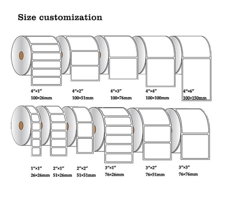 Rouleau de papier adhésif thermique personnalisé, étiquettes thermiques directes 4x6, 100x150, étiquettes d'expédition, impression de codes-barres